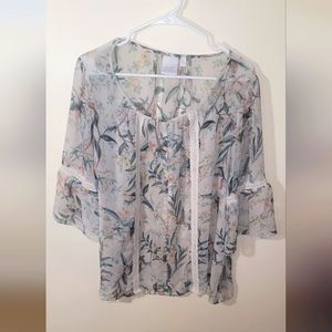 Sheer Floral Top